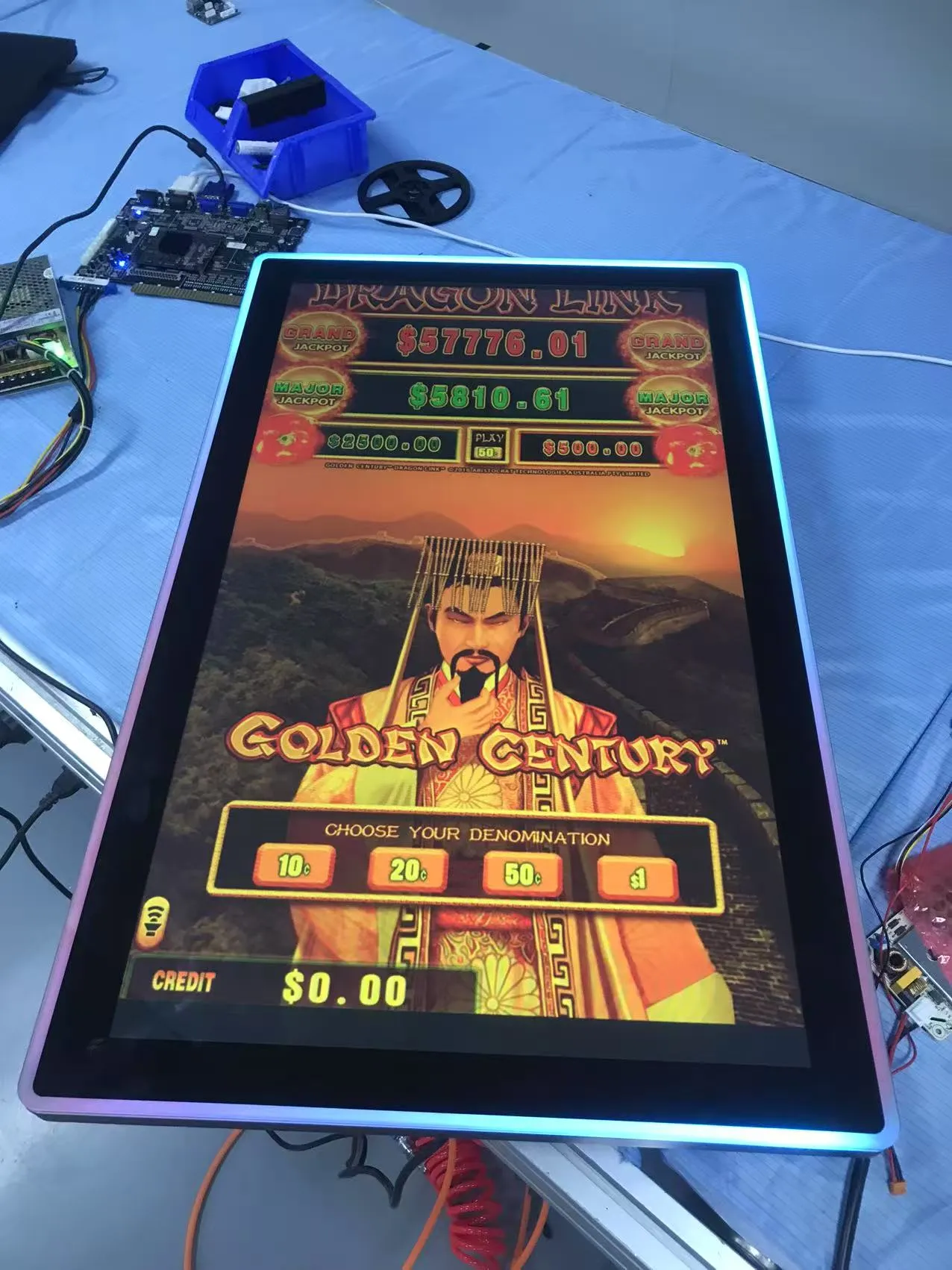 High brightness casino floor touchscreen display
