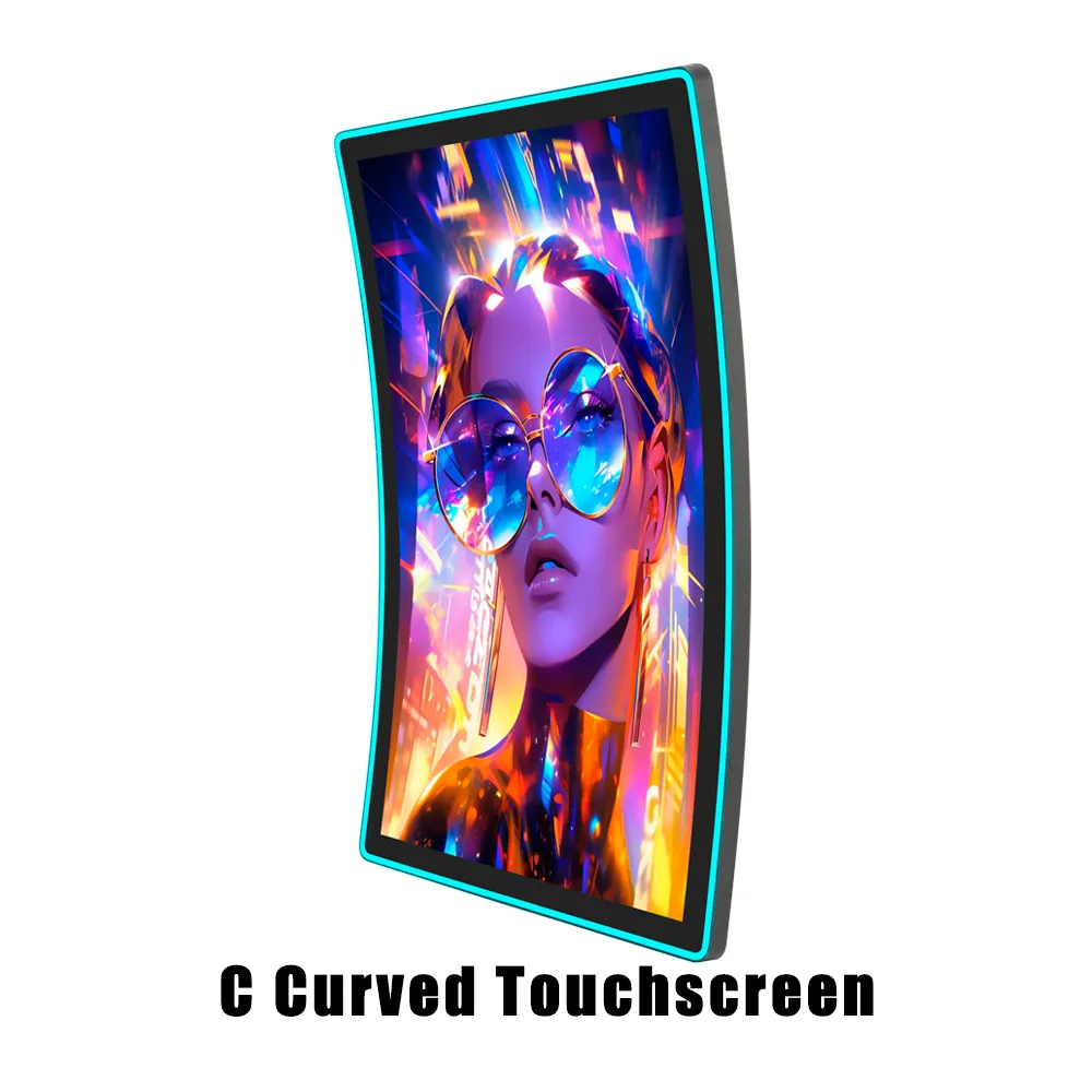 55 inch C Type Curved Interactive Touchscreen Multi Touch LED LCD Monitor Large Format Panel