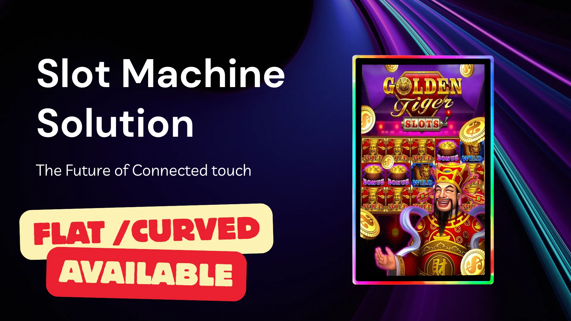LED-backlit capacitive touchscreen for casino slot machine equipment